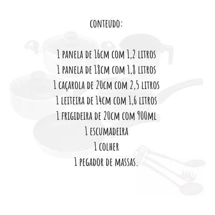 Imagem de Conjunto Panelas Alumínio Revestimento Antiaderente 7pçs