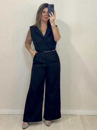 Imagem de Conjunto pantalona/blusa preta (ar24-2357)