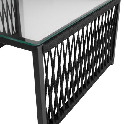 Imagem de Conjunto para Área Externa de Corda Náutica  - Poltrona Namoradeira Mesa de Centro Santiago