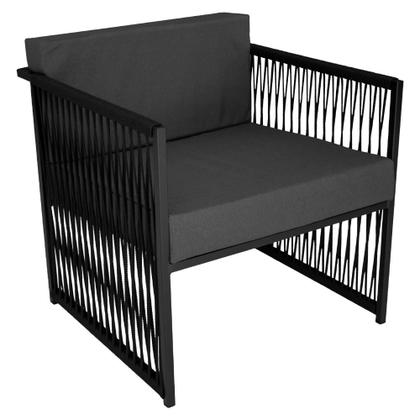 Imagem de Conjunto para Área Externa de Corda Náutica  - Poltrona Namoradeira Mesa de Centro Santiago