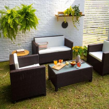Conjunto para Área Externa Selina Marrom - Mobly Imagem de Conjunto para Área Externa Selina Marrom