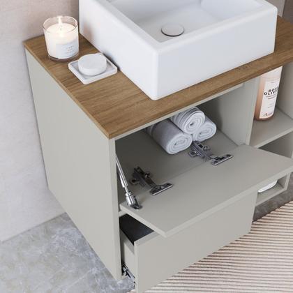 Imagem de Conjunto para Banheiro 5 Peças com Iluminação em Led e Cuba 156cm Cb.bn8005