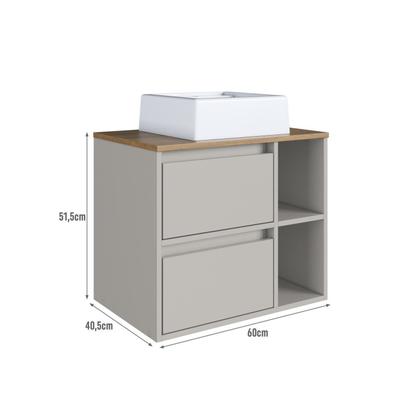 Imagem de Conjunto para Banheiro 5 Peças com Iluminação em Led e Cuba 156cm Cb.bn8005