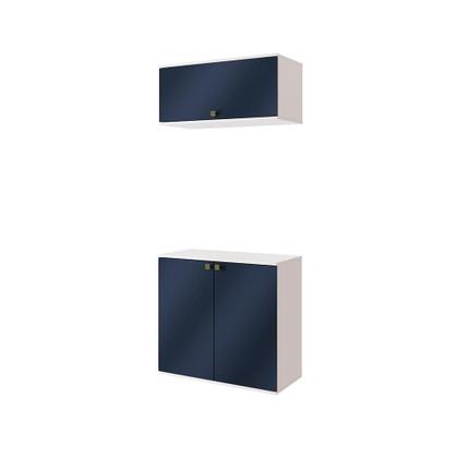 Imagem de Conjunto para Banheiro com Basculante Kappesberg Celeste 2 Peças Branco/Azul 80cm