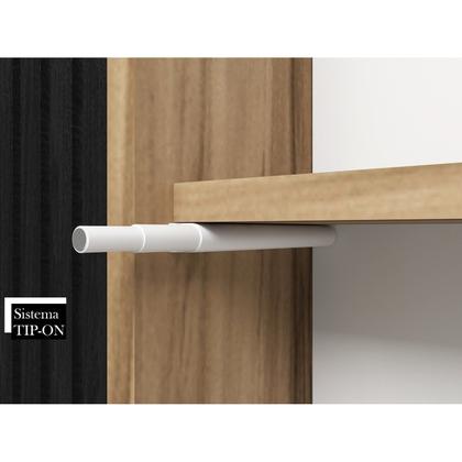 Imagem de Conjunto para Banheiro Gabinete 1 Porta e Espelheira Ghana Marrom/Branco/Nogal