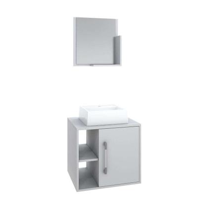 Conjunto para Banheiro Gabinete com Cuba Q32 e Espelheira Soft 500 Branco - Mobly Imagem de Conjunto para Banheiro Gabinete com Cuba Q32 e Espelheira Soft 500 Branco