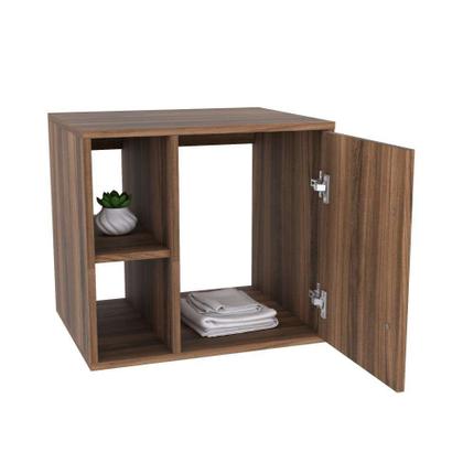 Conjunto para Banheiro Gabinete com Cuba Q32 e Espelheira Soft 500 Nogal - Mobly Imagem de Conjunto para Banheiro Gabinete com Cuba Q32 e Espelheira Soft 500 Nogal