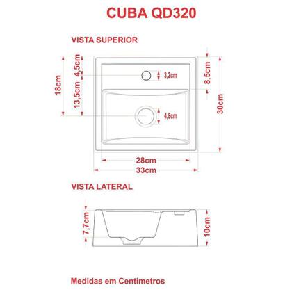 Imagem de Conjunto para Banheiro Gabinete com Cuba Q32 e Espelheira Soft 600  Nogal com Branco