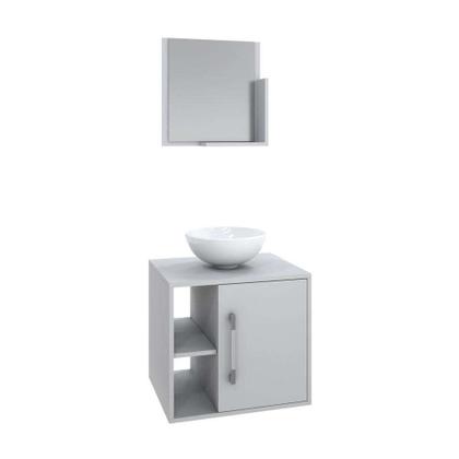 Conjunto para Banheiro Gabinete com Cuba Redonda R30 e Espelheira Soft 500 Branco - Mobly Imagem de Conjunto para Banheiro Gabinete com Cuba Redonda R30 e Espelheira Soft 500 Branco