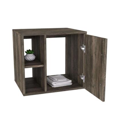 Conjunto para Banheiro Gabinete com Cuba Redonda R30 e Espelheira Soft 500 Carvalho Dark - Mobly Imagem de Conjunto para Banheiro Gabinete com Cuba Redonda R30 e Espelheira Soft 500 Carvalho Dark