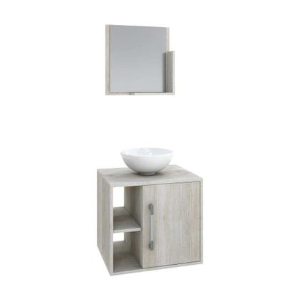 Conjunto para Banheiro Gabinete com Cuba Redonda R30 e Espelheira Soft 500 Snow - Mobly Imagem de Conjunto para Banheiro Gabinete com Cuba Redonda R30 e Espelheira Soft 500 Snow