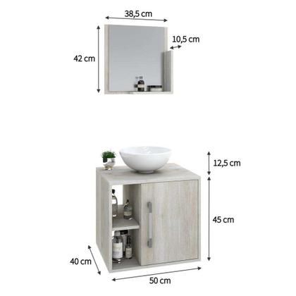 Conjunto para Banheiro Gabinete com Cuba Redonda R30 e Espelheira Soft 500 Snow - Mobly Imagem de Conjunto para Banheiro Gabinete com Cuba Redonda R30 e Espelheira Soft 500 Snow