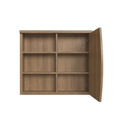 Imagem de Conjunto para Banheiro Gabinete Supenso 70cm com Cuba e Espelheira 1 Porta 3 Nichos Laura