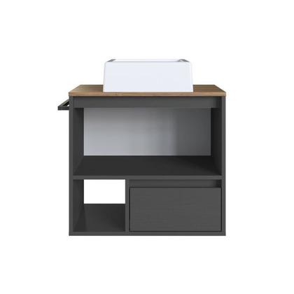 Imagem de Conjunto para Banheiro Gabinete Suspenso 60cm com Toalheiro Cuba e Espelheira 80cm Cj8050.20