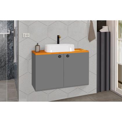 Imagem de Conjunto Para Banheiro Gabinete Suspenso com Cuba Madri - Rede Móveis