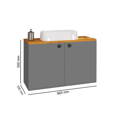 Imagem de Conjunto Para Banheiro Gabinete Suspenso com Cuba Madri - Rede Móveis