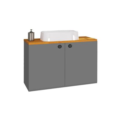 Imagem de Conjunto Para Banheiro Gabinete Suspenso com Cuba Madri - Rede Móveis