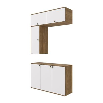 Imagem de Conjunto para Banheiro Kappesberg Celeste 4 Peças Nogueira/Branco 120cm