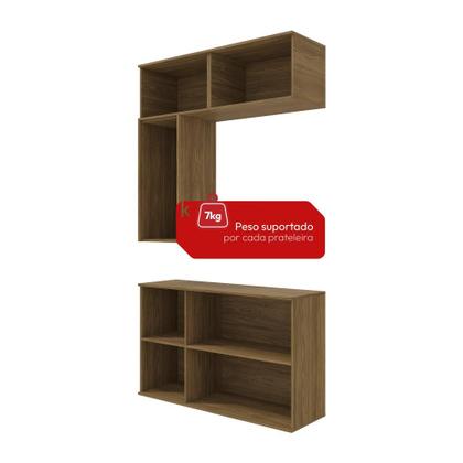 Imagem de Conjunto para Banheiro Kappesberg Celeste 4 Peças Nogueira/Branco 120cm