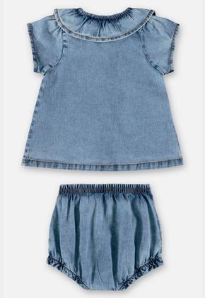 Imagem de Conjunto para Bebê Menina com Bata e Calcinha Jeans Up Baby