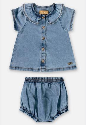 Imagem de Conjunto para Bebê Menina com Bata e Calcinha Jeans Up Baby