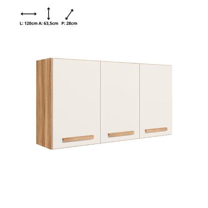 Imagem de Conjunto para Cozinha Amore com Balcão e Armario Aereo 3 Portas