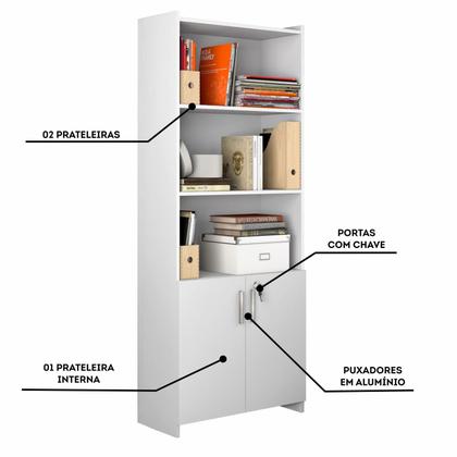 Imagem de Conjunto Para Escritório 2 Peças com Mesa e Armário Notável Móveis