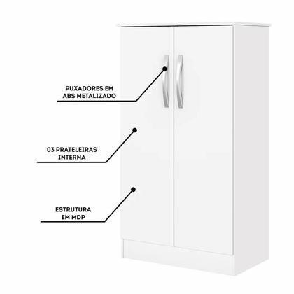 Imagem de Conjunto Para Escritório com Mesa Office e Armário Alaska Notável Branco