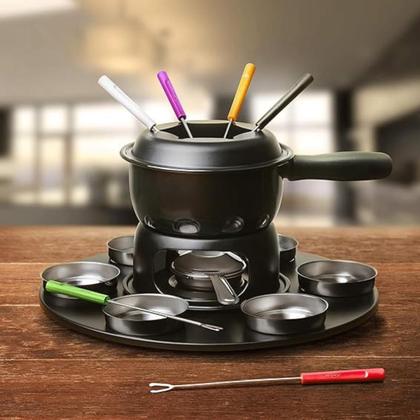 Imagem de Conjunto para Fondue 17 Peças Fondue e Petiscos Preto Brinox