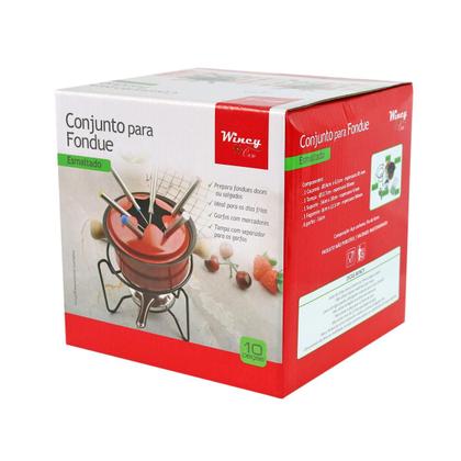 Imagem de Conjunto para fondue esmaltado com 10 peças de aço