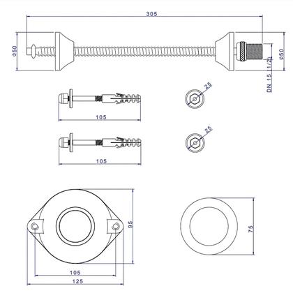 Imagem de Conjunto para instalação de Mictorio deca M712- FM71201