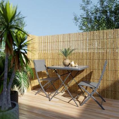 Imagem de Conjunto Para Jardim 3 Pecas Em Aco Cinza Escuro Emys