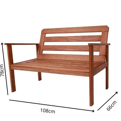 Imagem de Conjunto para Jardim com 1 Sofá 2 Poltronas 1 Mesa de Centro Madeira Maciça Cairo sem Almofadinha