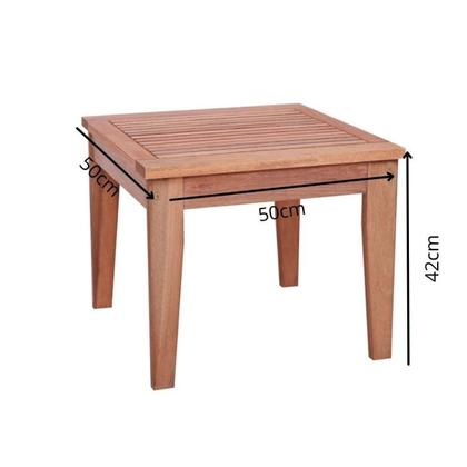 Imagem de Conjunto para Jardim com 1 Sofá 2 Poltronas 1 Mesa de Centro Madeira Maciça Cairo sem Almofadinha