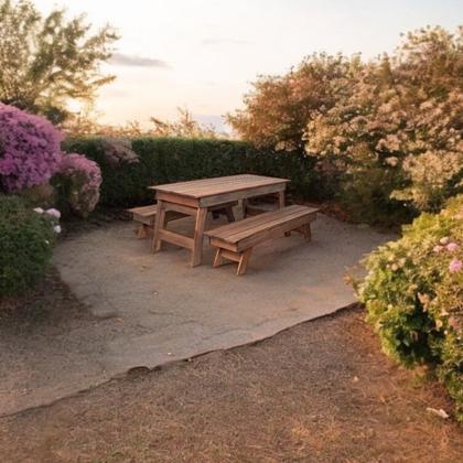 Imagem de Conjunto para Jardim com 2 Bancos em Madeira Maciça