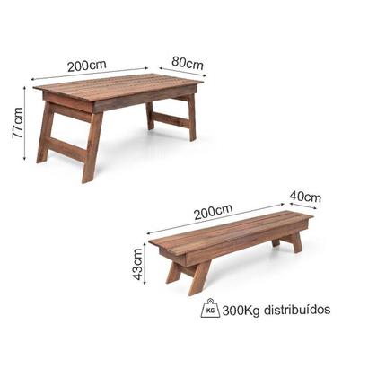 Imagem de Conjunto para Jardim com 2 Bancos em Madeira Maciça