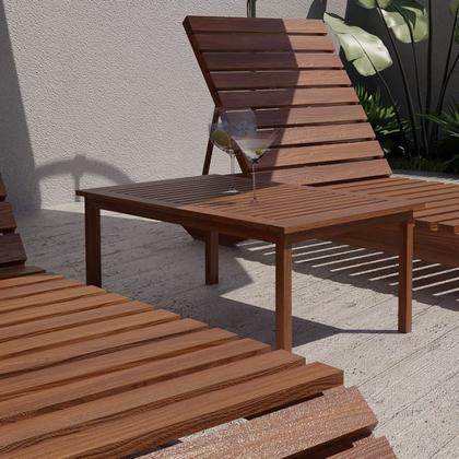 Imagem de Conjunto para Jardim com Mesa Lateral, 2 Poltronas e Banco em Madeira Maciça Havelock