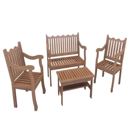 Imagem de Conjunto para Jardim Curvato de Madeira Eucalipto 4 Peças