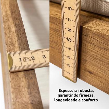 Imagem de Conjunto para Jardim de Madeira Eucalipto 4 Peças Estofado Nature Yescasa Marrom/Amadeirado/Bege