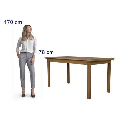 Imagem de Conjunto para Jardim Madeira Maciça 160x80cm 1 Mesa 6 Cadeiras Assento Estofado Itália