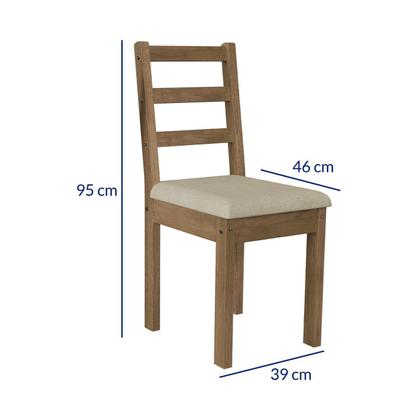 Imagem de Conjunto para Jardim Madeira Maciça 160x80cm 1 Mesa 6 Cadeiras Assento Estofado Itália