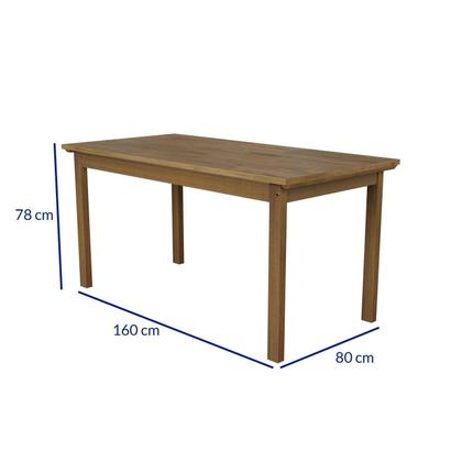 Imagem de Conjunto para Jardim Madeira Maciça 160x80cm 1 Mesa 6 Cadeiras Assento Estofado Itália
