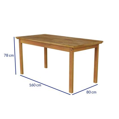 Imagem de Conjunto para Jardim Madeira Maciça Mesa 160x78cm Cadeiras Assento Estofado Itália Cera Mel/Café
