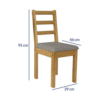 Imagem de Conjunto para Jardim Madeira Maciça Mesa 160x78cm Cadeiras Assento Estofado Itália Cera Mel/Café