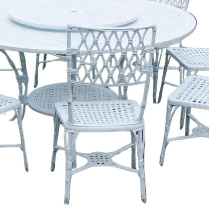 Imagem de Conjunto para Jardim Modelo Bambú 8 Cadeiras e Mesa Giratória