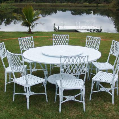 Imagem de Conjunto para Jardim Modelo Bambú 8 Cadeiras e Mesa Giratória