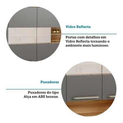 Imagem de Conjunto para Lavanderia com 2 Peças 100% Mdf com Vidro Reflecta Itália Espresso Móveis
