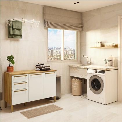 Imagem de Conjunto para Lavanderia com 2 Peças 100% Mdf Itália Espresso Móveis