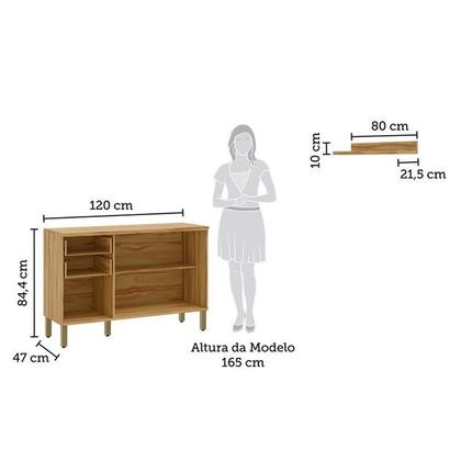 Imagem de Conjunto para Lavanderia com 2 Peças 100% Mdf Itália Espresso Móveis