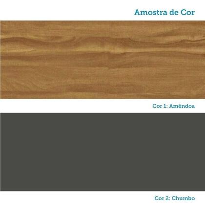 Imagem de Conjunto para Lavanderia com 3 Peças 100% MDF Vicenza Espresso Móveis Cinza/Amêndoa/Chumbo